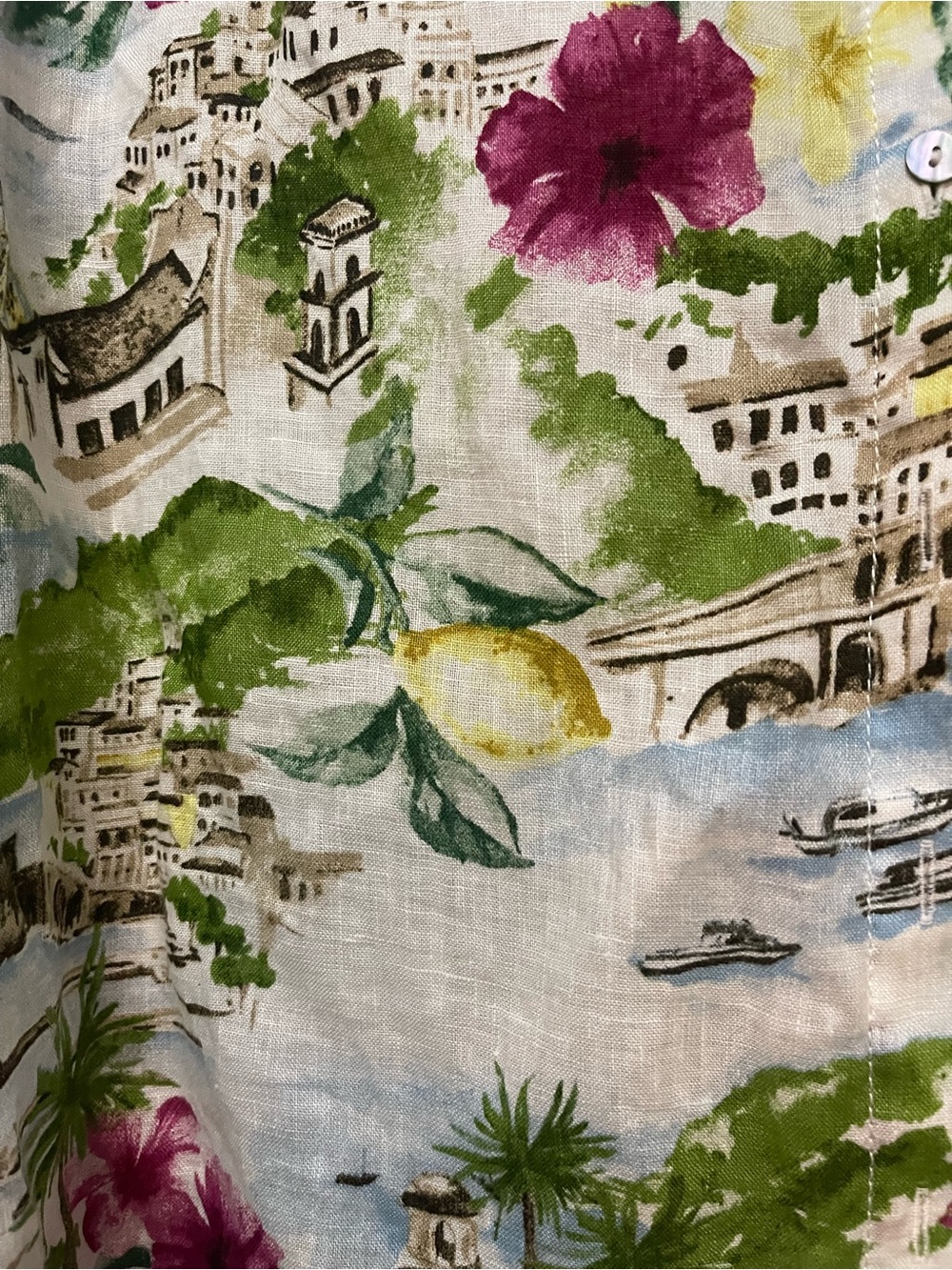 Cynthia Rowley Amalfi Coast Print Linen Tunic Top – Size 1X - Picture 5 of 8